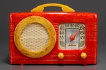 Striking Red Highly Swirled Motorola 50XC Catalin ’Circle-Grille’ Radio